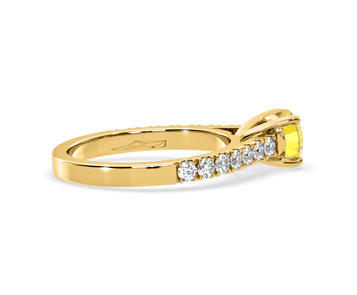 Natalia Yellow Lab Diamond 1.50ct Side Stone Ring in 18K Yellow Gold - Elara Collection - Image 62