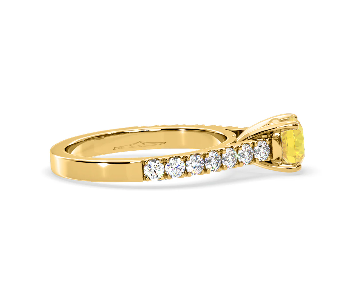 Natalia Yellow Lab Diamond 1.50ct Side Stone Ring in 18K Yellow Gold - Elara Collection - Image 66