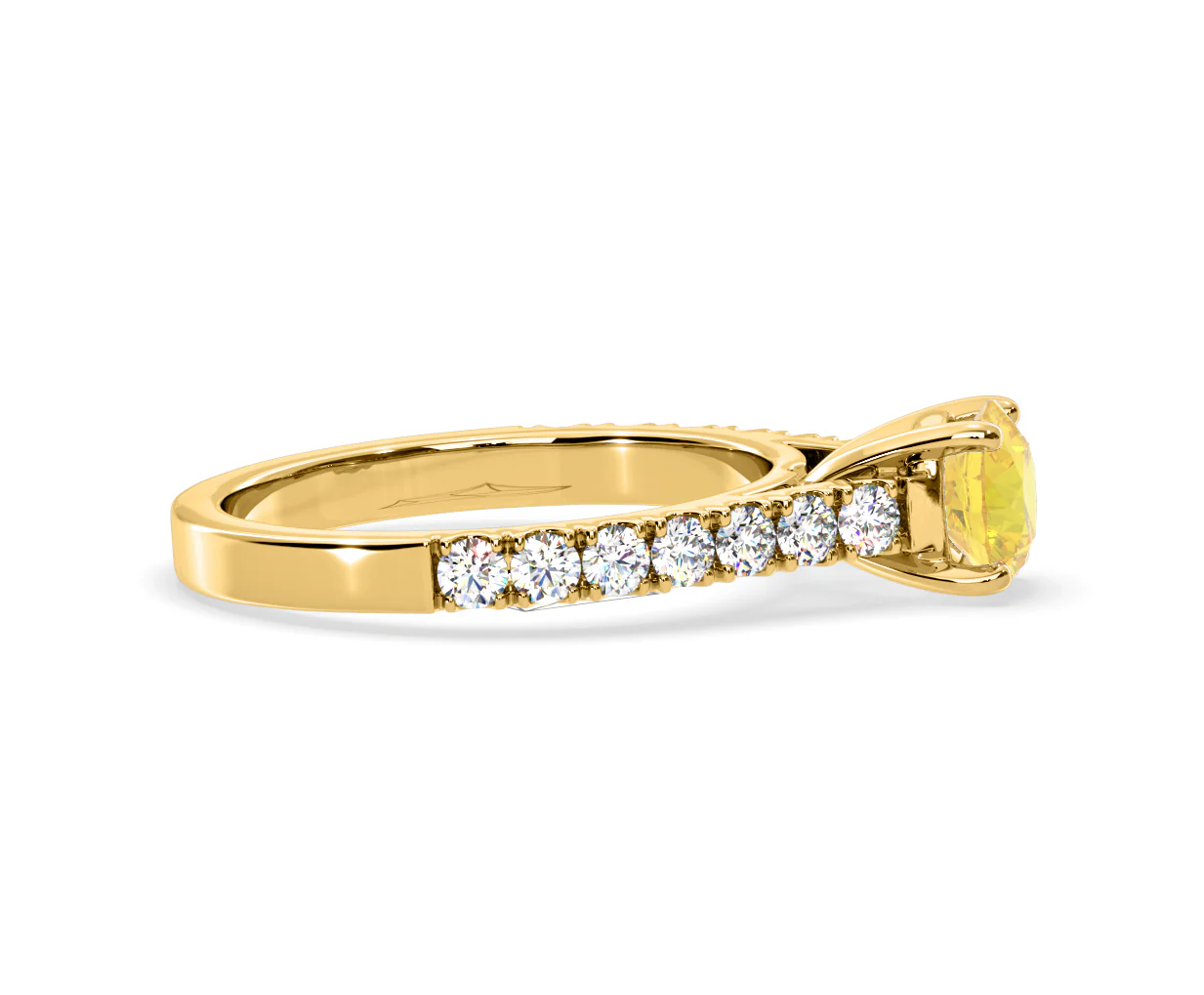 Natalia Yellow Lab Diamond 1.50ct Side Stone Ring in 18K Yellow Gold - Elara Collection - Image 68
