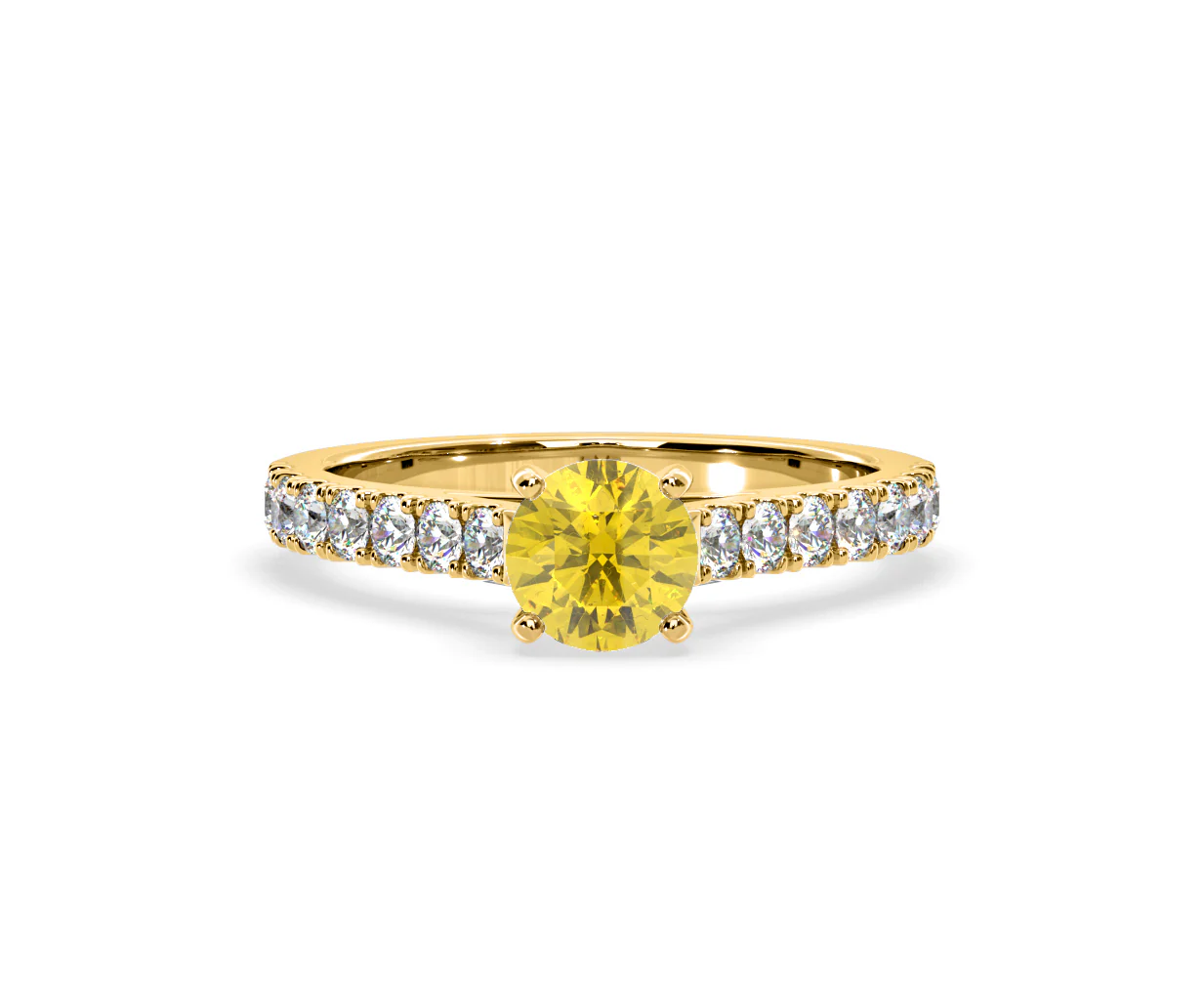 Natalia Yellow Lab Diamond 1.50ct Side Stone Ring in 18K Yellow Gold - Elara Collection - Image 7