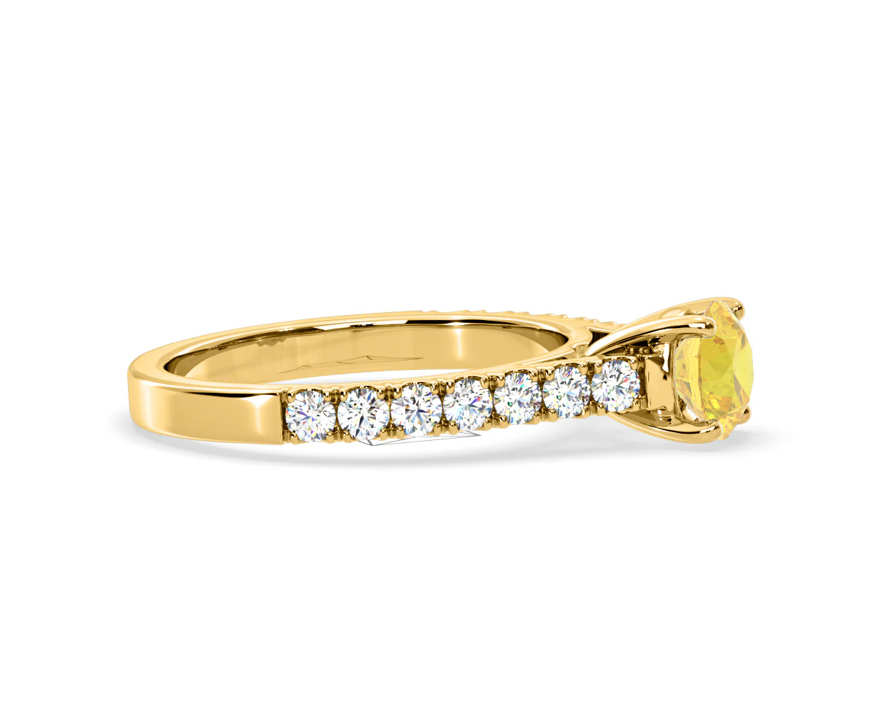 Natalia Yellow Lab Diamond 1.50ct Side Stone Ring in 18K Yellow Gold - Elara Collection - Image 70