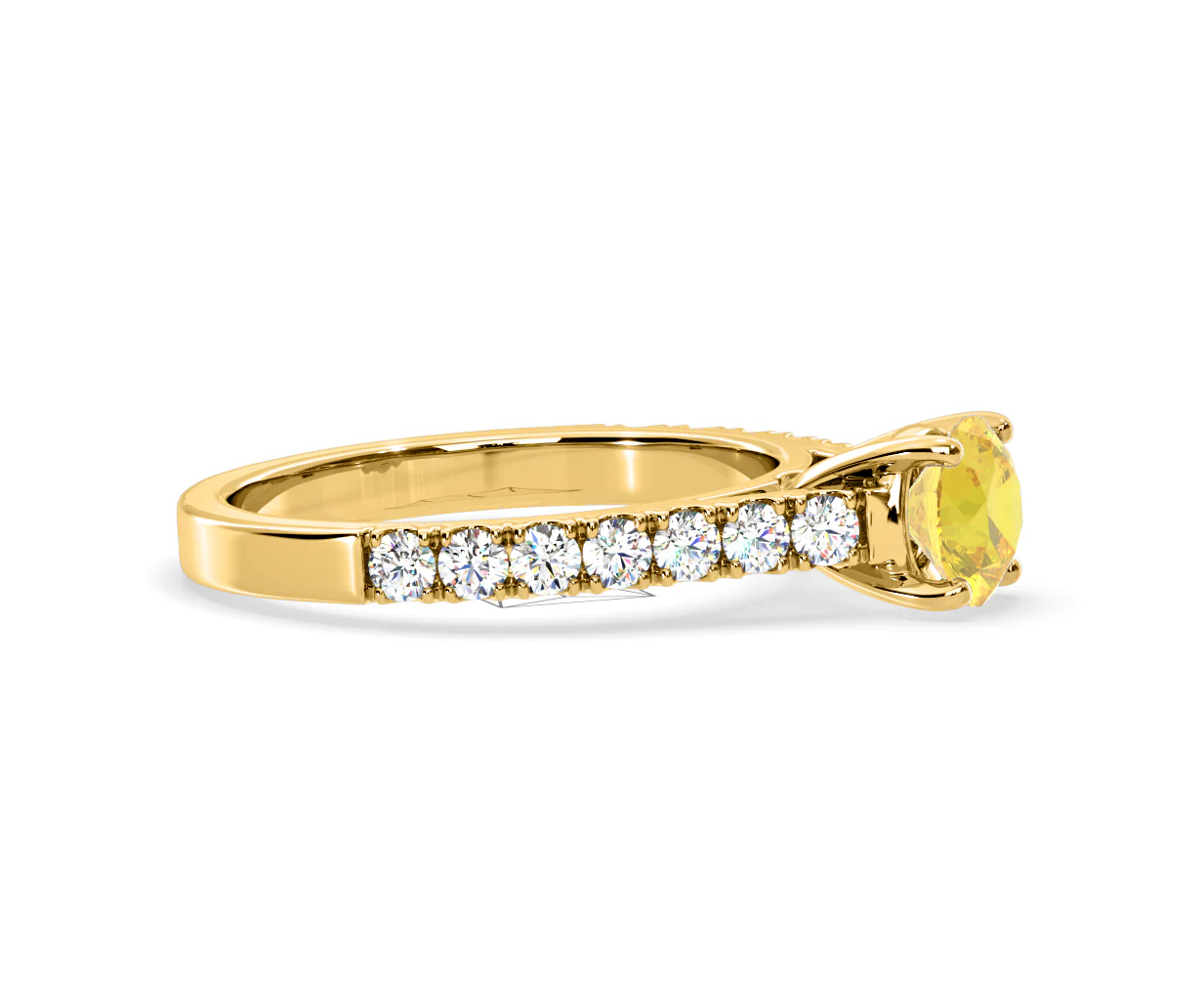 Natalia Yellow Lab Diamond 1.50ct Side Stone Ring in 18K Yellow Gold - Elara Collection - Image 71