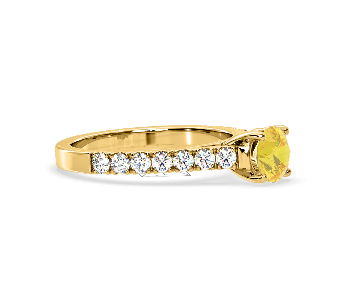 Natalia Yellow Lab Diamond 1.50ct Side Stone Ring in 18K Yellow Gold - Elara Collection - Image 74