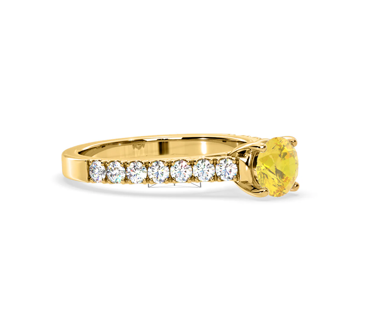 Natalia Yellow Lab Diamond 1.50ct Side Stone Ring in 18K Yellow Gold - Elara Collection - Image 76