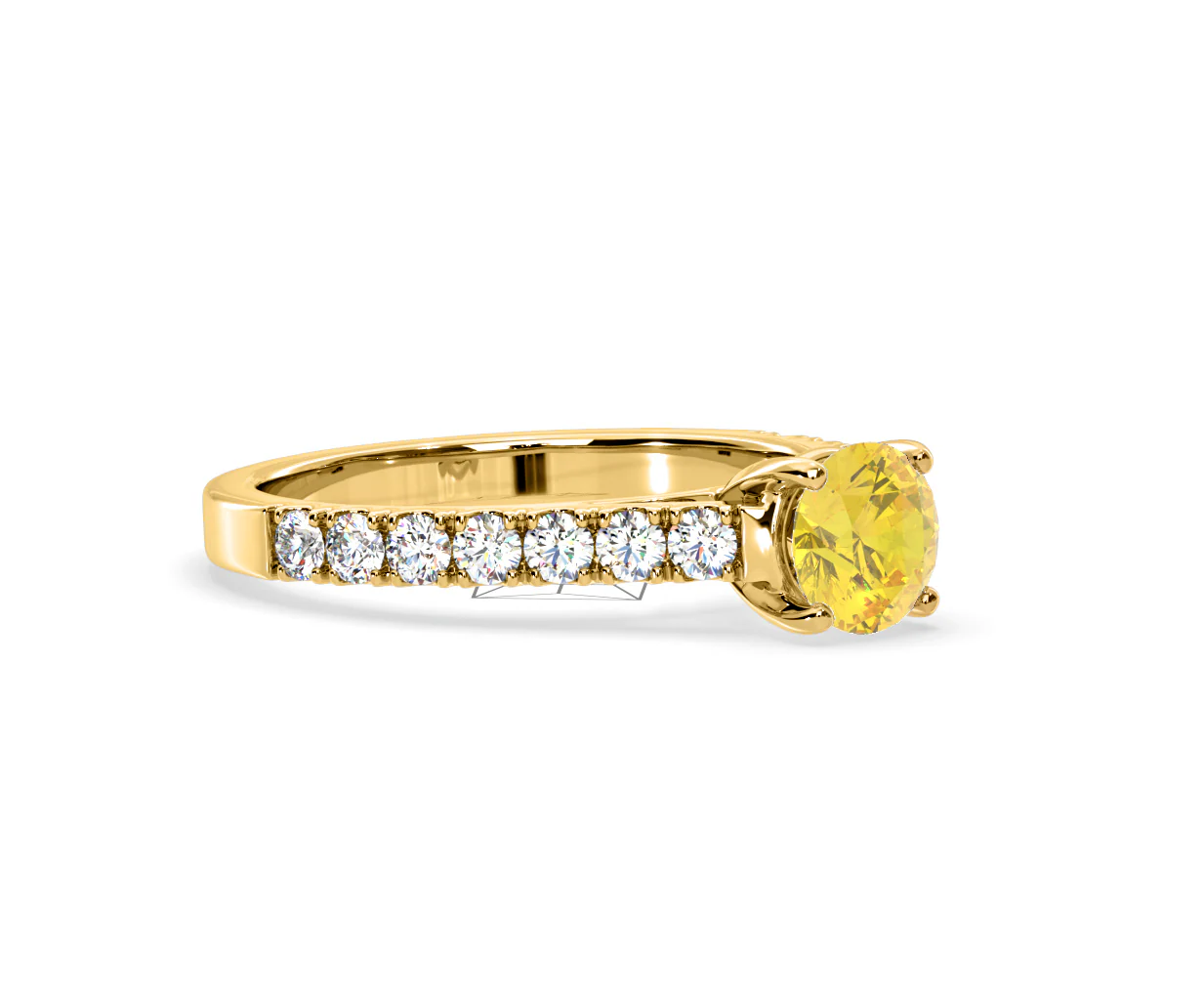 Natalia Yellow Lab Diamond 1.50ct Side Stone Ring in 18K Yellow Gold - Elara Collection - Image 77
