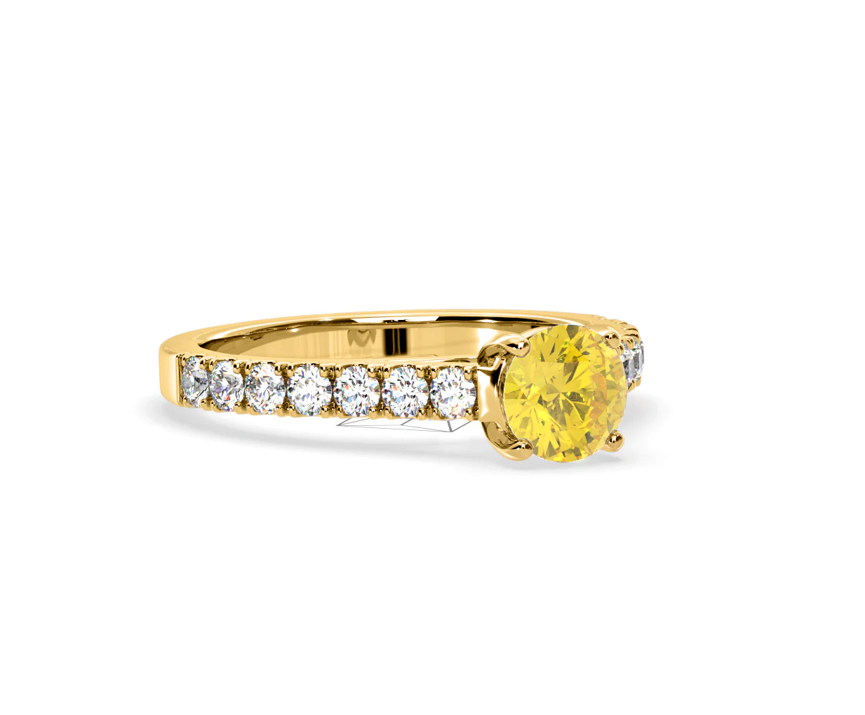 Natalia Yellow Lab Diamond 1.50ct Side Stone Ring in 18K Yellow Gold - Elara Collection - Image 80
