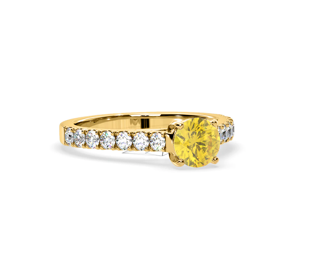 Natalia Yellow Lab Diamond 1.50ct Side Stone Ring in 18K Yellow Gold - Elara Collection - Image 81
