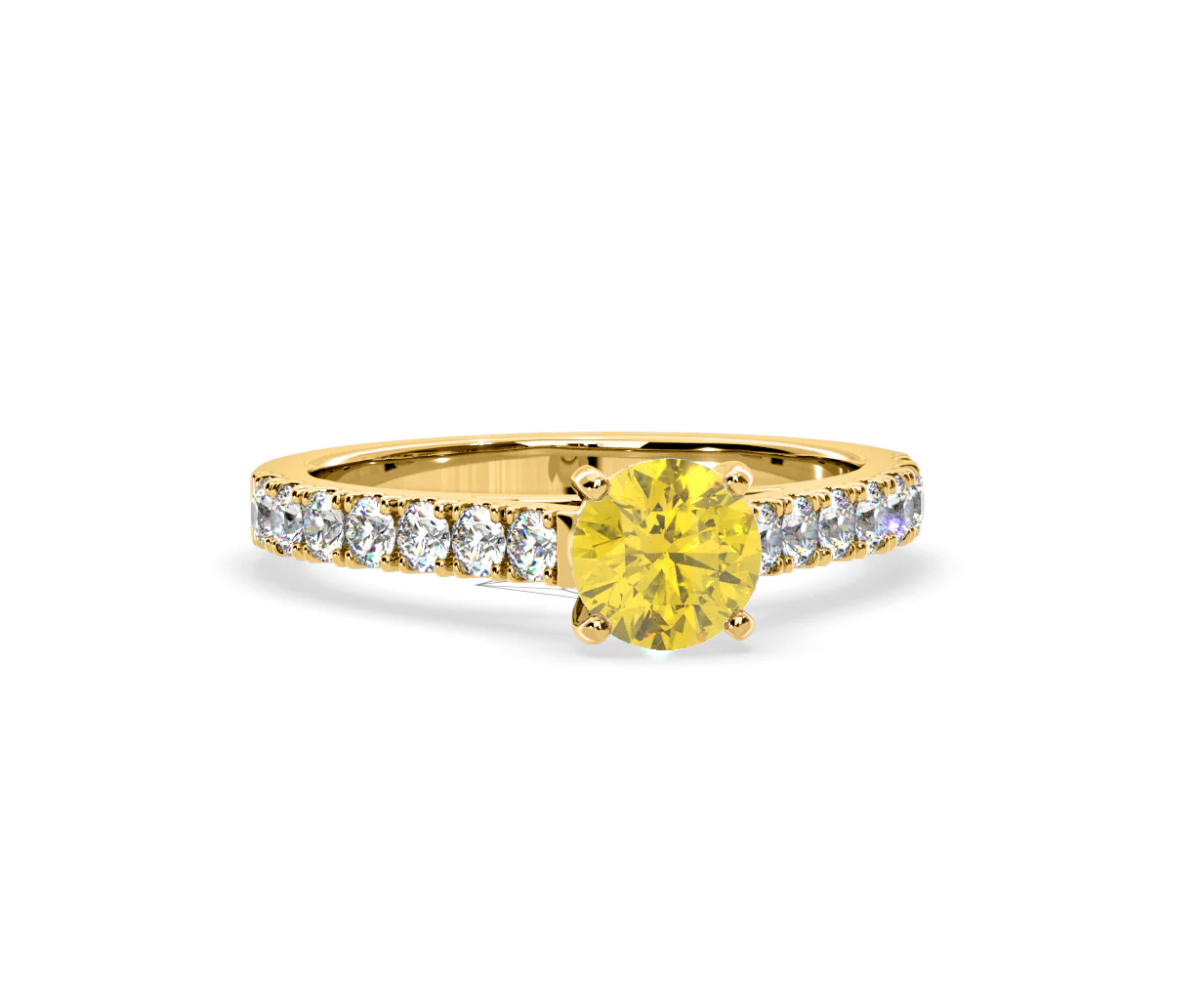 Natalia Yellow Lab Diamond 1.50ct Side Stone Ring in 18K Yellow Gold - Elara Collection - Image 84