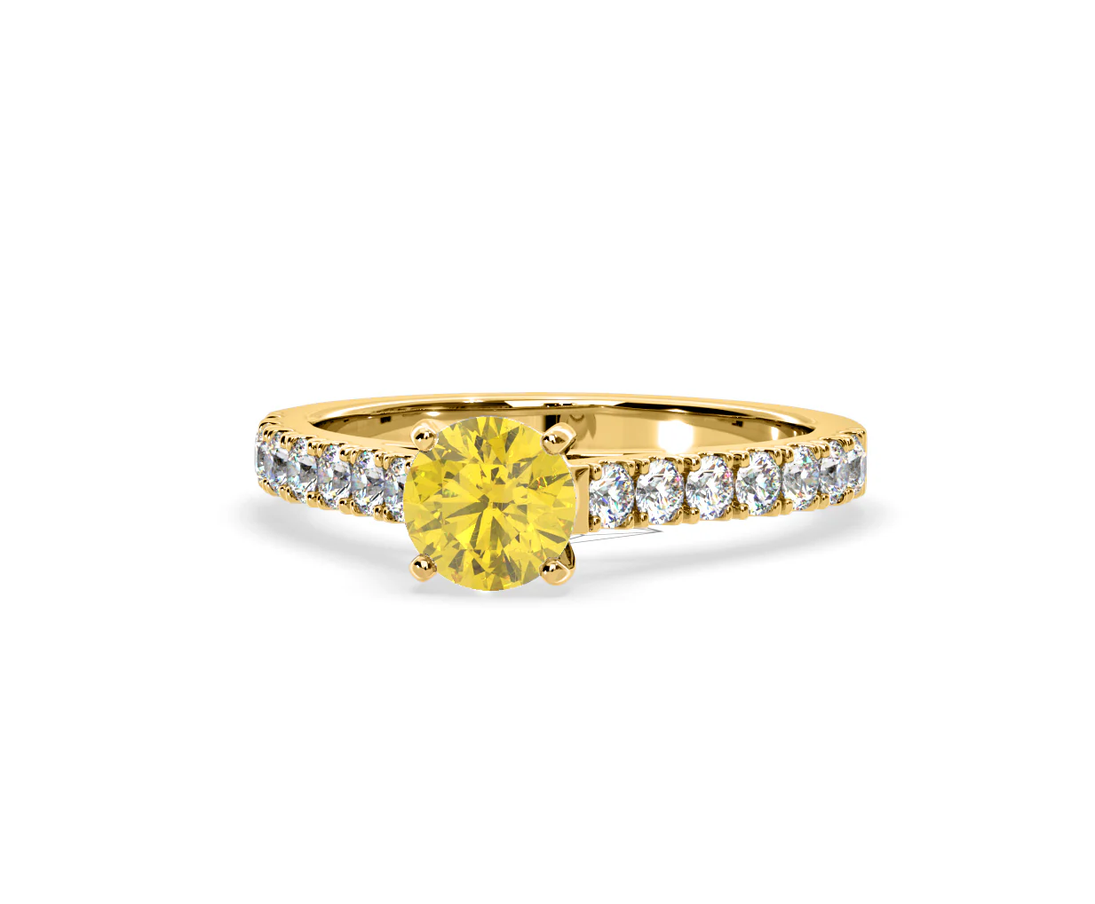 Natalia Yellow Lab Diamond 1.50ct Side Stone Ring in 18K Yellow Gold - Elara Collection - Image 9