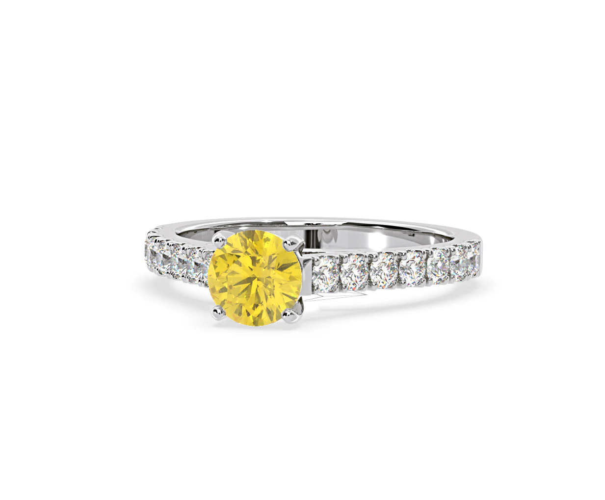 Natalia Yellow Lab Diamond 1.50ct Side Stone Ring in Platinum - Elara Collection - Image 11