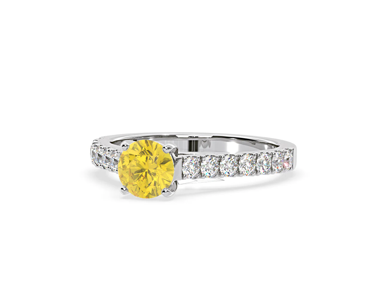 Natalia Yellow Lab Diamond 1.50ct Side Stone Ring in Platinum - Elara Collection - Image 12