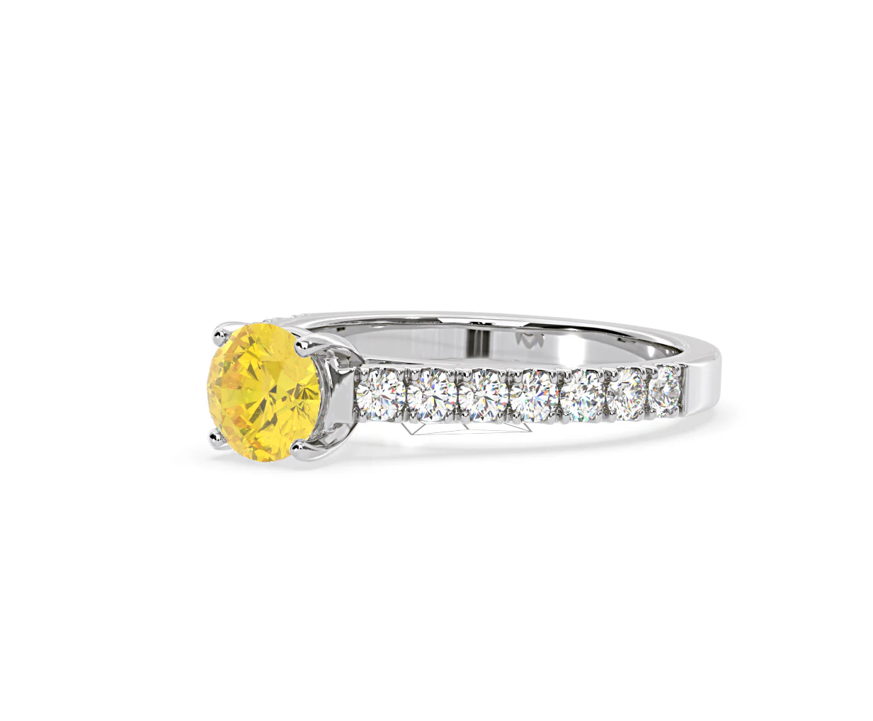 Natalia Yellow Lab Diamond 1.50ct Side Stone Ring in Platinum - Elara Collection - Image 16