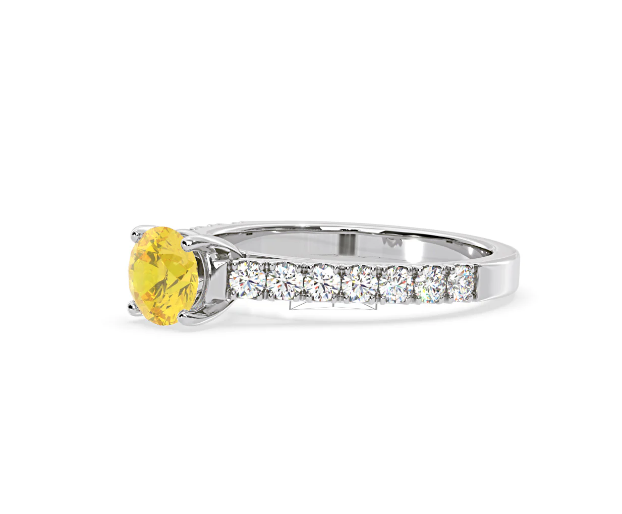 Natalia Yellow Lab Diamond 1.50ct Side Stone Ring in Platinum - Elara Collection - Image 18