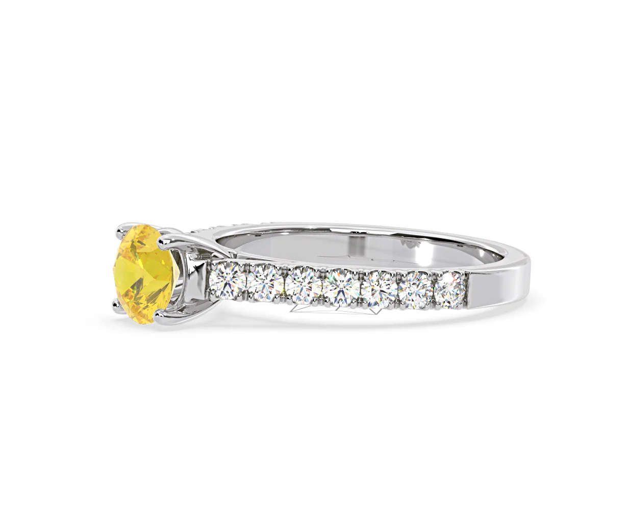 Natalia Yellow Lab Diamond 1.50ct Side Stone Ring in Platinum - Elara Collection - Image 20