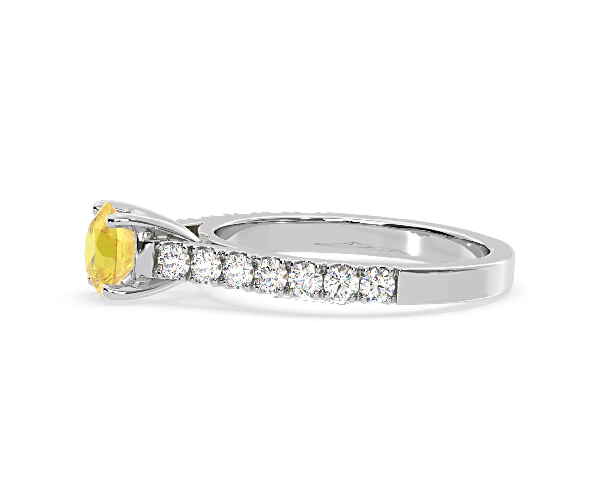 Natalia Yellow Lab Diamond 1.50ct Side Stone Ring in Platinum - Elara Collection - Image 25