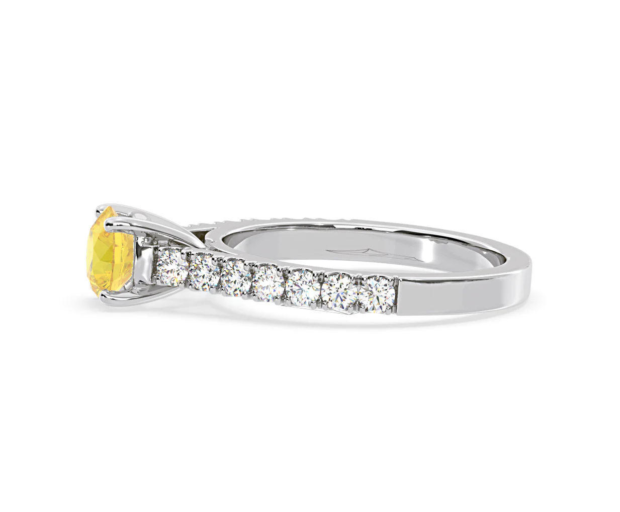 Natalia Yellow Lab Diamond 1.50ct Side Stone Ring in Platinum - Elara Collection - Image 26