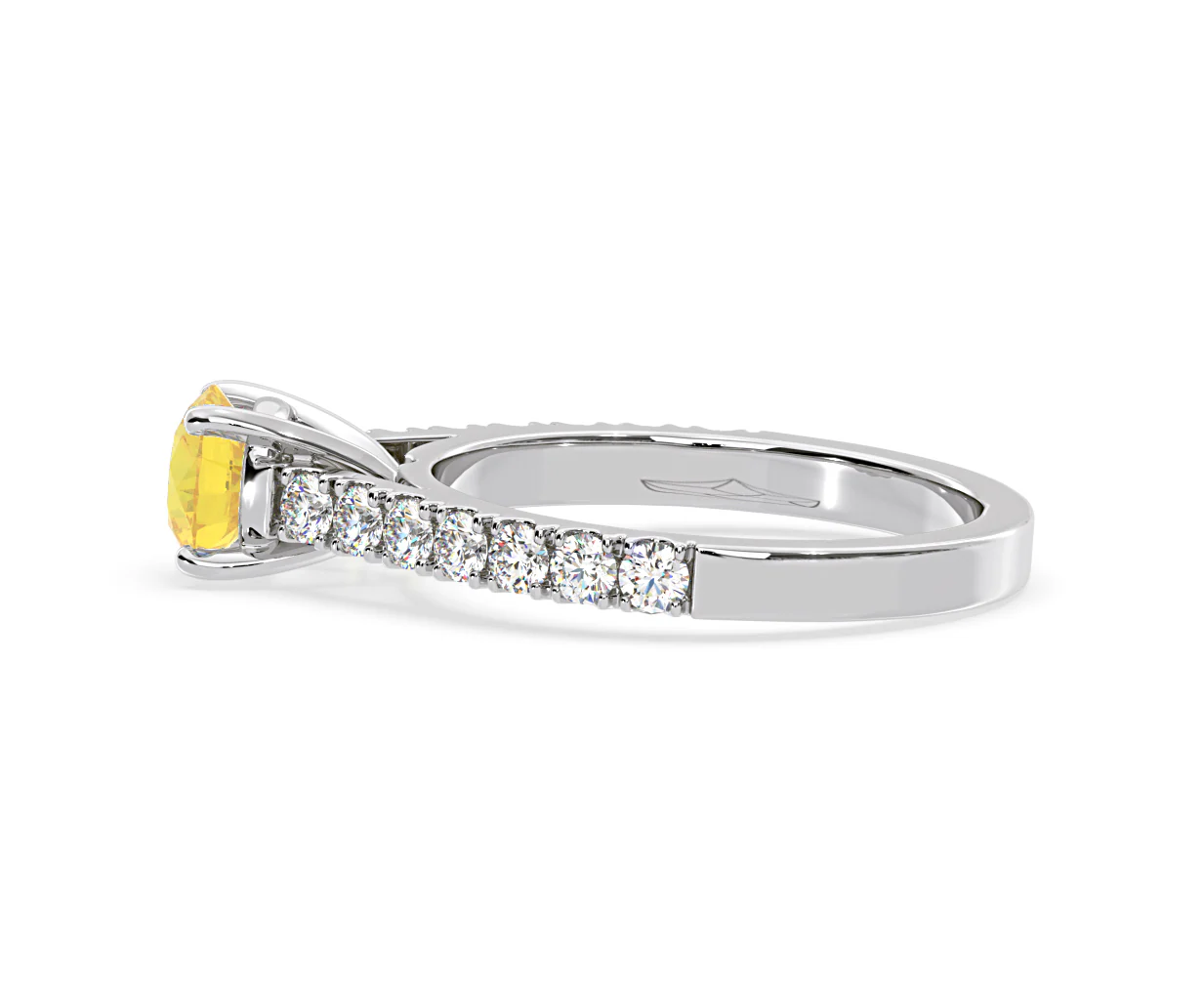 Natalia Yellow Lab Diamond 1.50ct Side Stone Ring in Platinum - Elara Collection - Image 29
