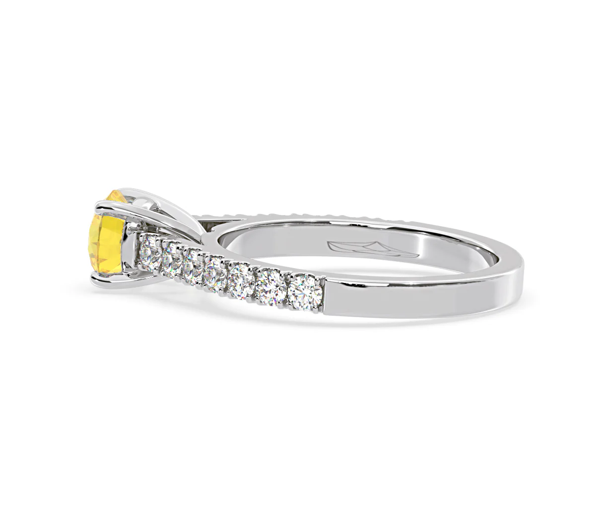 Natalia Yellow Lab Diamond 1.50ct Side Stone Ring in Platinum - Elara Collection - Image 31
