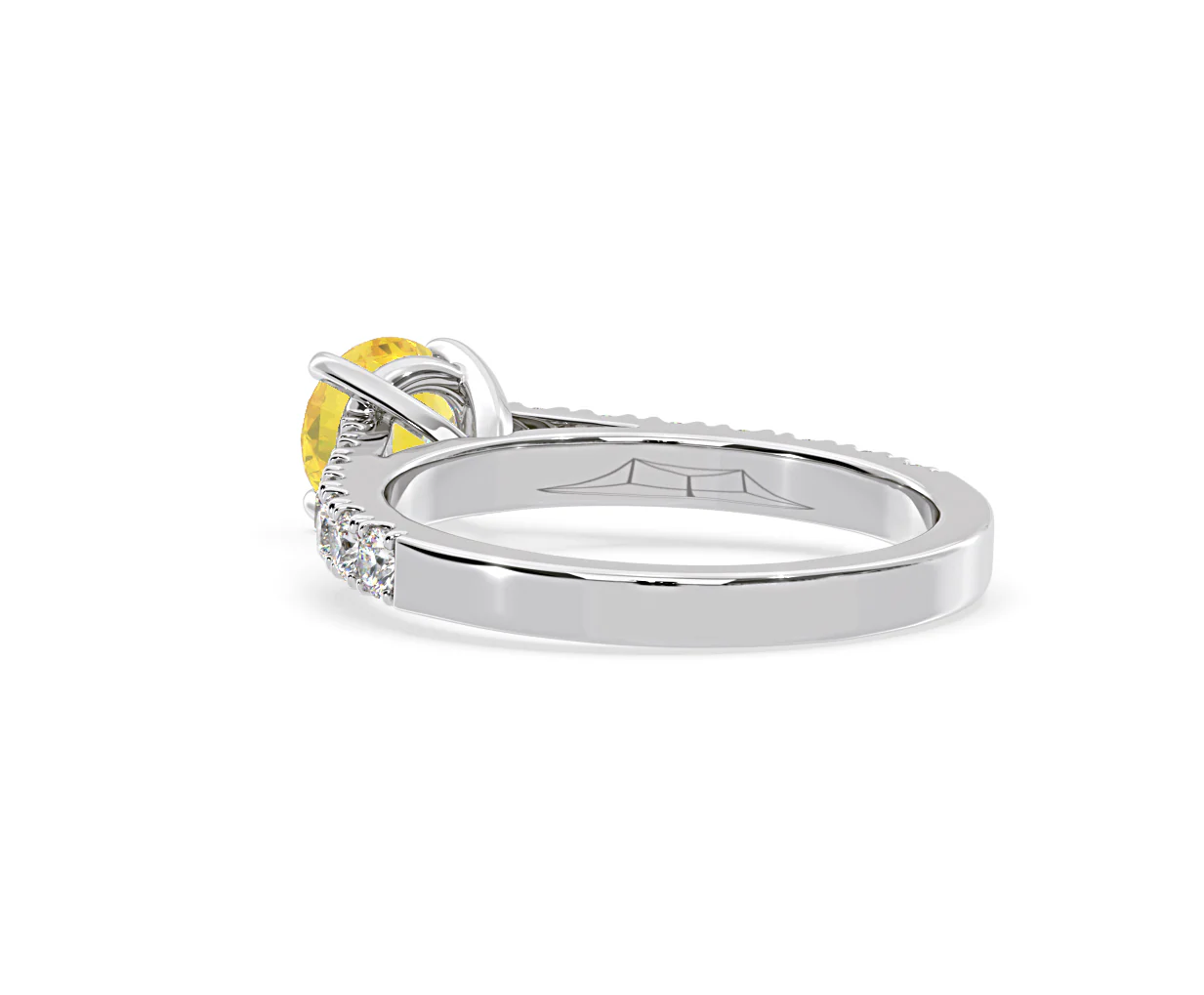 Natalia Yellow Lab Diamond 1.50ct Side Stone Ring in Platinum - Elara Collection - Image 40