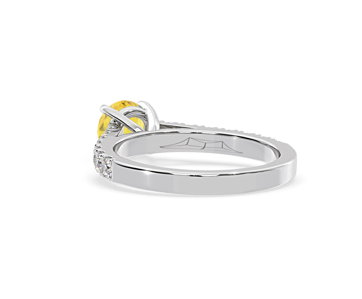 Natalia Yellow Lab Diamond 1.50ct Side Stone Ring in Platinum - Elara Collection - Image 41