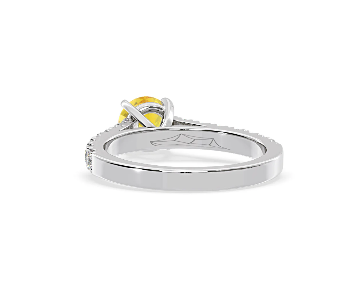 Natalia Yellow Lab Diamond 1.50ct Side Stone Ring in Platinum - Elara Collection - Image 44