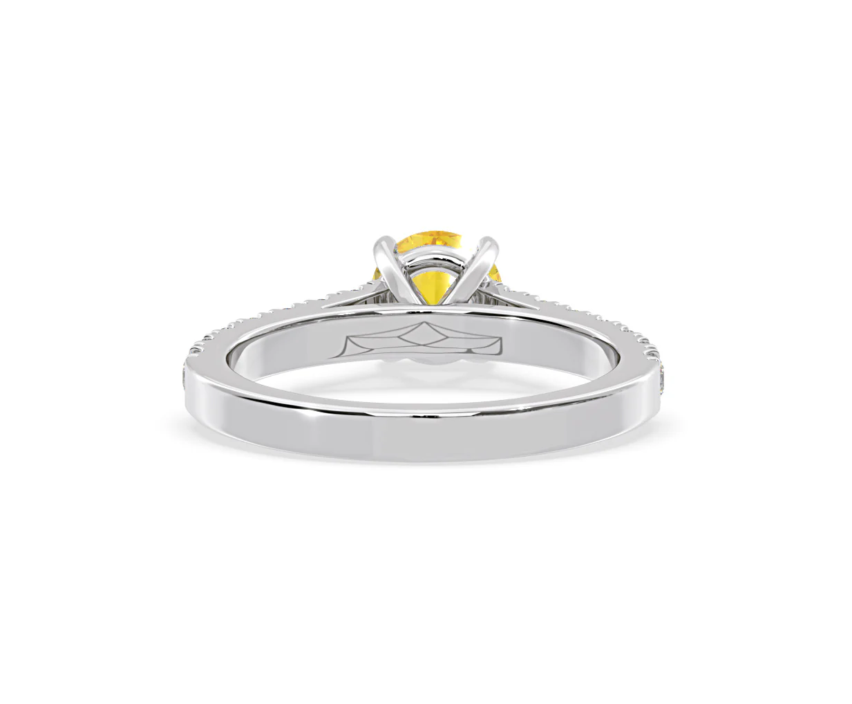 Natalia Yellow Lab Diamond 1.50ct Side Stone Ring in Platinum - Elara Collection - Image 48