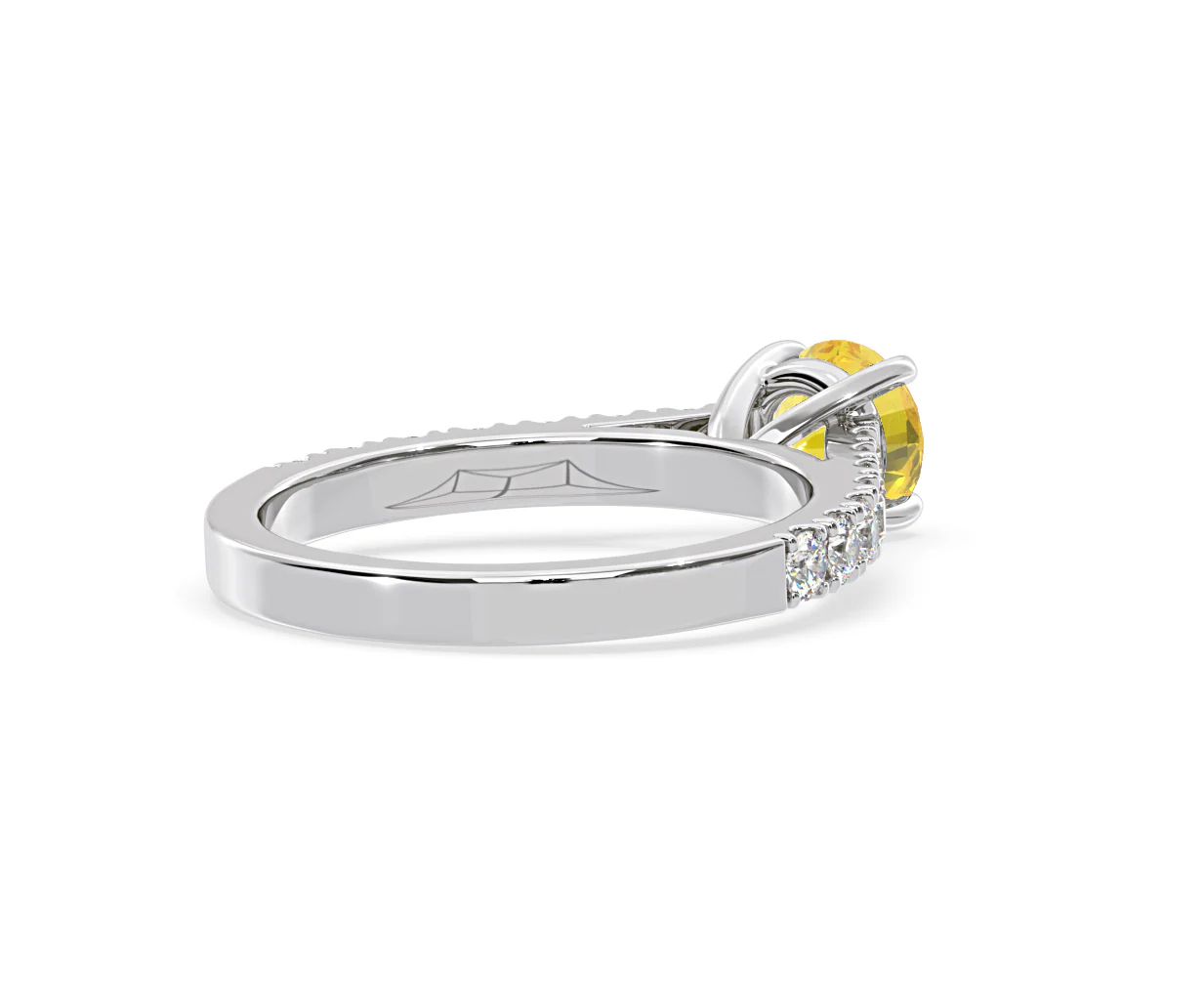 Natalia Yellow Lab Diamond 1.50ct Side Stone Ring in Platinum - Elara Collection - Image 56