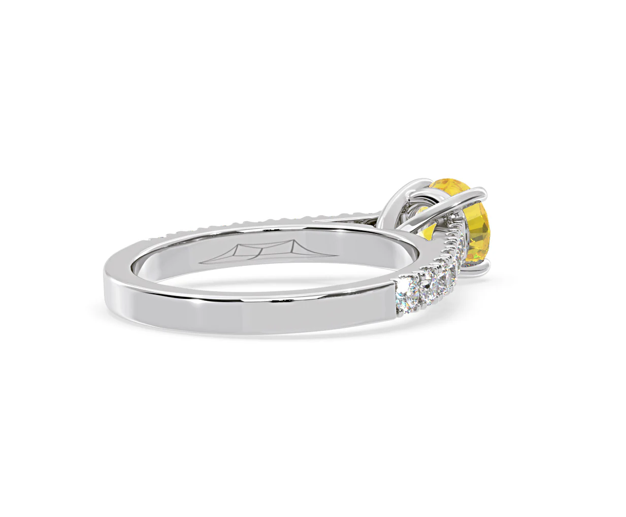 Natalia Yellow Lab Diamond 1.50ct Side Stone Ring in Platinum - Elara Collection - Image 57