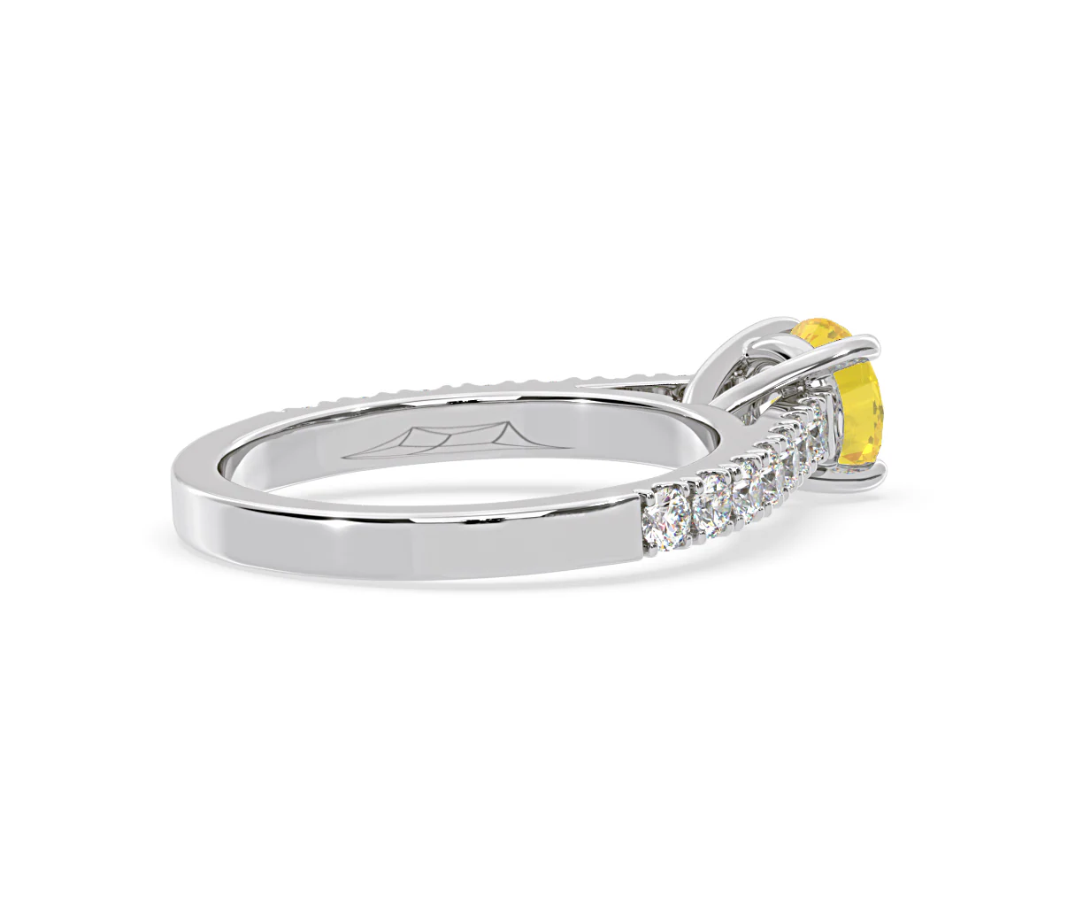 Natalia Yellow Lab Diamond 1.50ct Side Stone Ring in Platinum - Elara Collection - Image 59