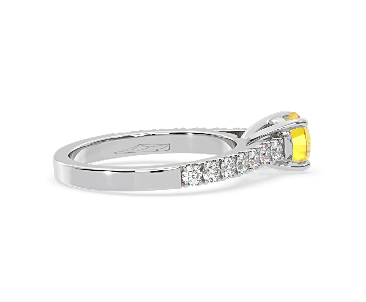 Natalia Yellow Lab Diamond 1.50ct Side Stone Ring in Platinum - Elara Collection - Image 63