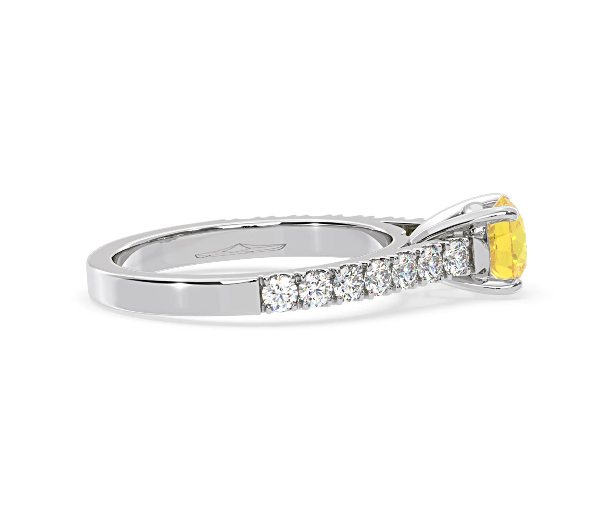 Natalia Yellow Lab Diamond 1.50ct Side Stone Ring in Platinum - Elara Collection - Image 66