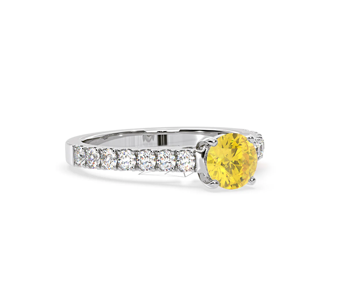 Natalia Yellow Lab Diamond 1.50ct Side Stone Ring in Platinum - Elara Collection - Image 81