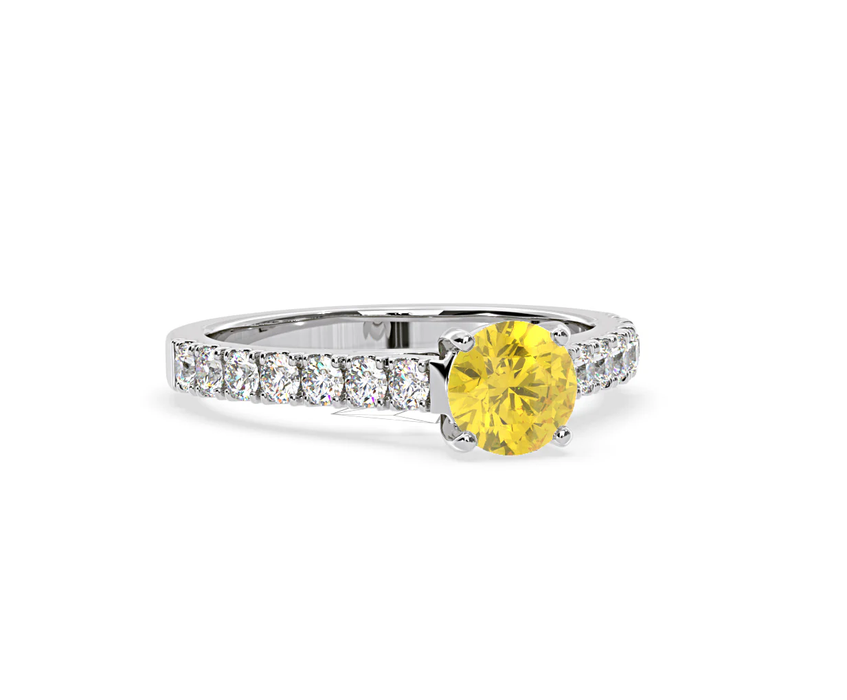 Natalia Yellow Lab Diamond 1.50ct Side Stone Ring in Platinum - Elara Collection - Image 83
