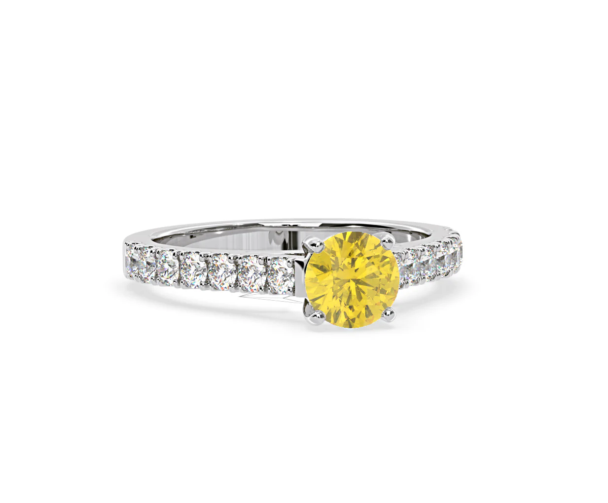 Natalia Yellow Lab Diamond 1.50ct Side Stone Ring in Platinum - Elara Collection - Image 84