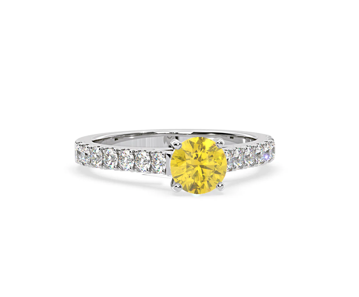 Natalia Yellow Lab Diamond 1.50ct Side Stone Ring in Platinum - Elara Collection - Image 85