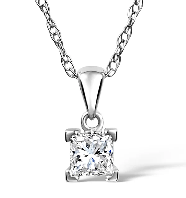 Olivia 18K White Gold Lab Diamond Pendant Necklace 0.50CT F/VS