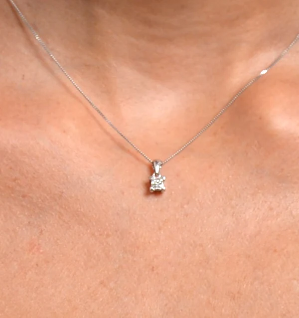 Olivia 18K White Gold Lab Diamond Pendant Necklace 0.50CT F/VS - Image 4
