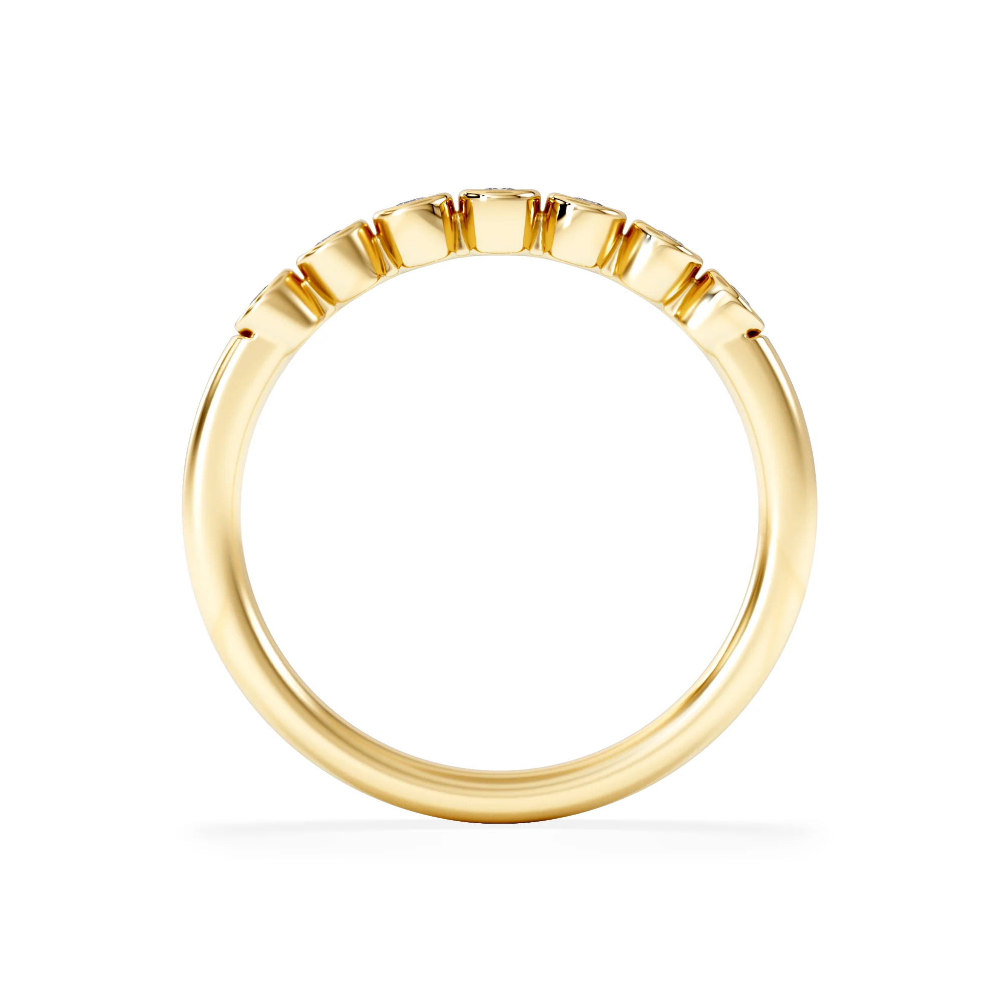 Orbit Half Band 0.15ct F/VS Round Cut Rubover Eternity Ring in 18K Gold Vemeil - Image 3