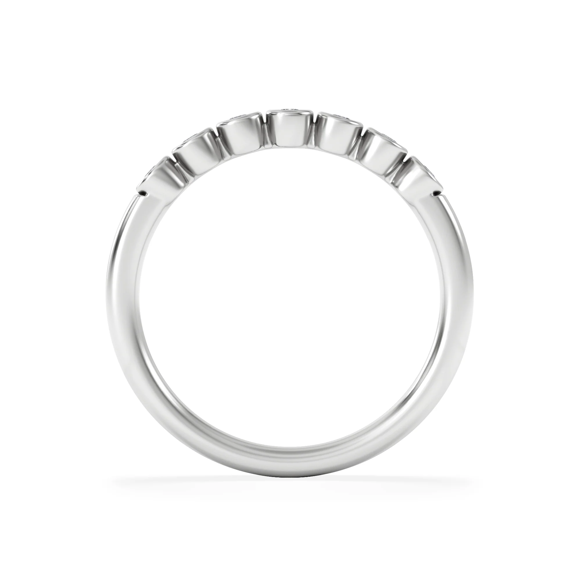 Orbit Half Band 0.15ct F/VS Round Cut Rubover Eternity Ring in 18K Silver - Image 3