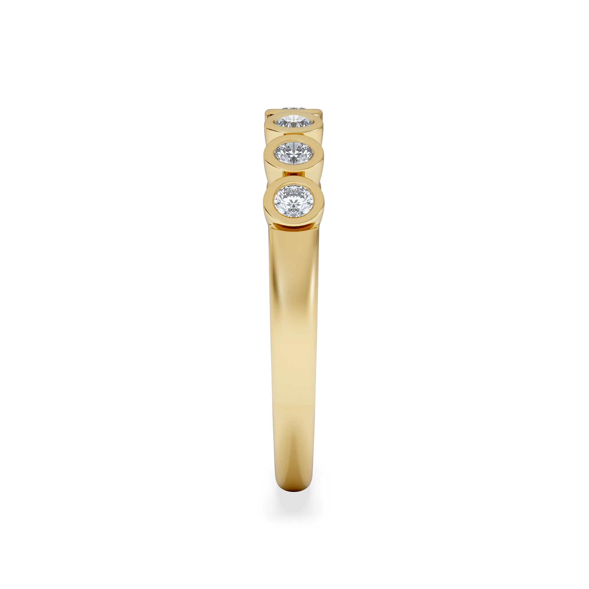 Orbit Half Band 0.30ct F/VS Round Cut Rubover Eternity Ring in 18K Gold Vemeil - Image 5