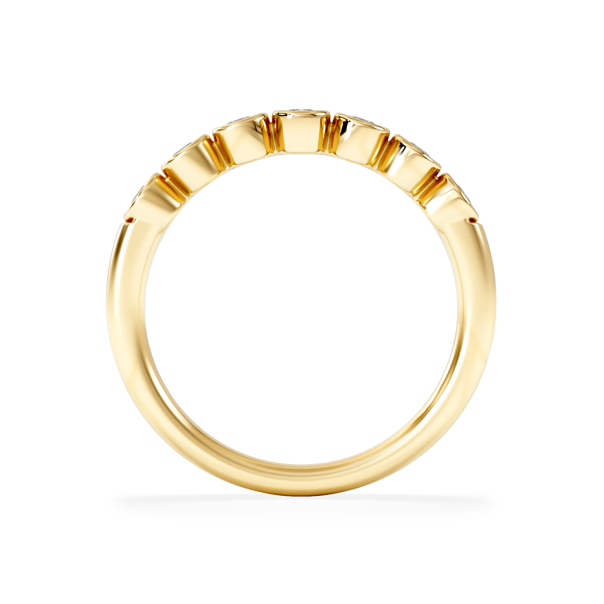 Orbit Half Band 0.30ct F/VS Round Cut Rubover Eternity Ring in 18K Yellow Gold - Image 2