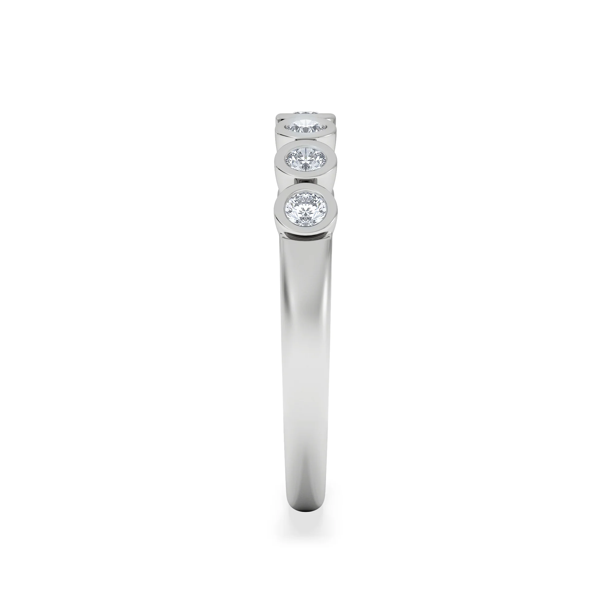 Orbit Half Band 0.30ct F/VS Round Cut Rubover Eternity Ring in 18K Silver - Image 4