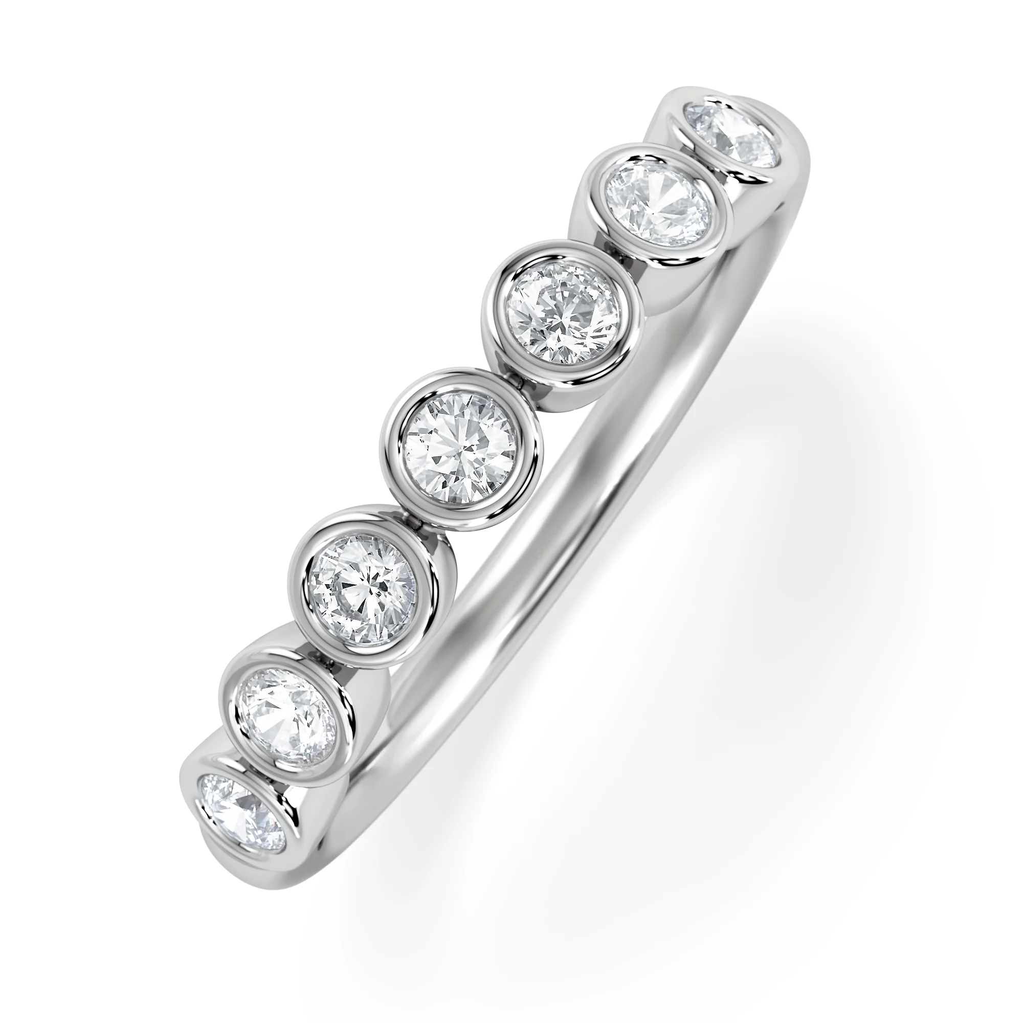 Orbit Half Band 0.50ct F/VS Round Cut Rubover Eternity Ring in 9K White Gold
