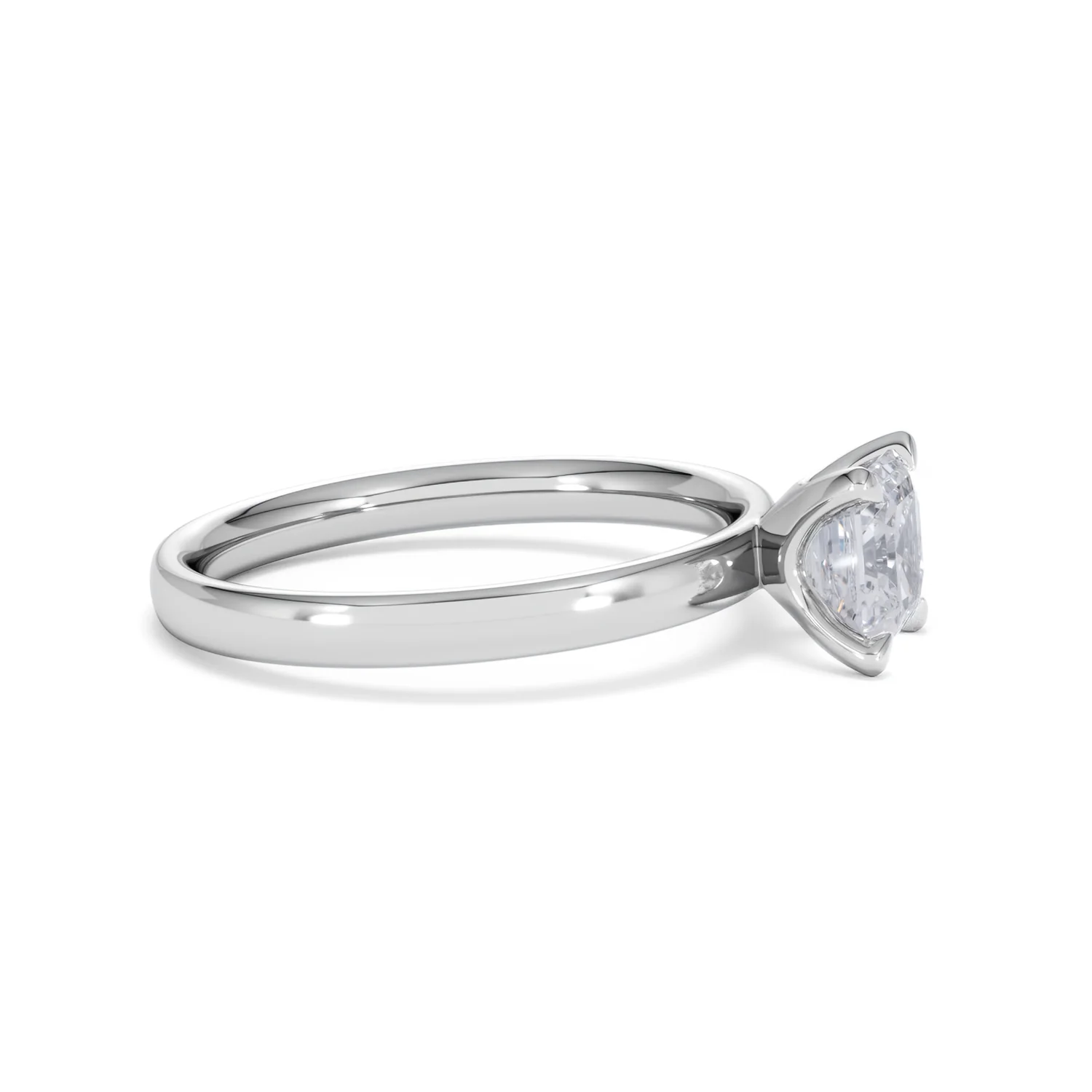Origin 1.00ct Asscher Cut Lab Diamond Solitaire Engagement Ring in 18K White Gold - Image 24