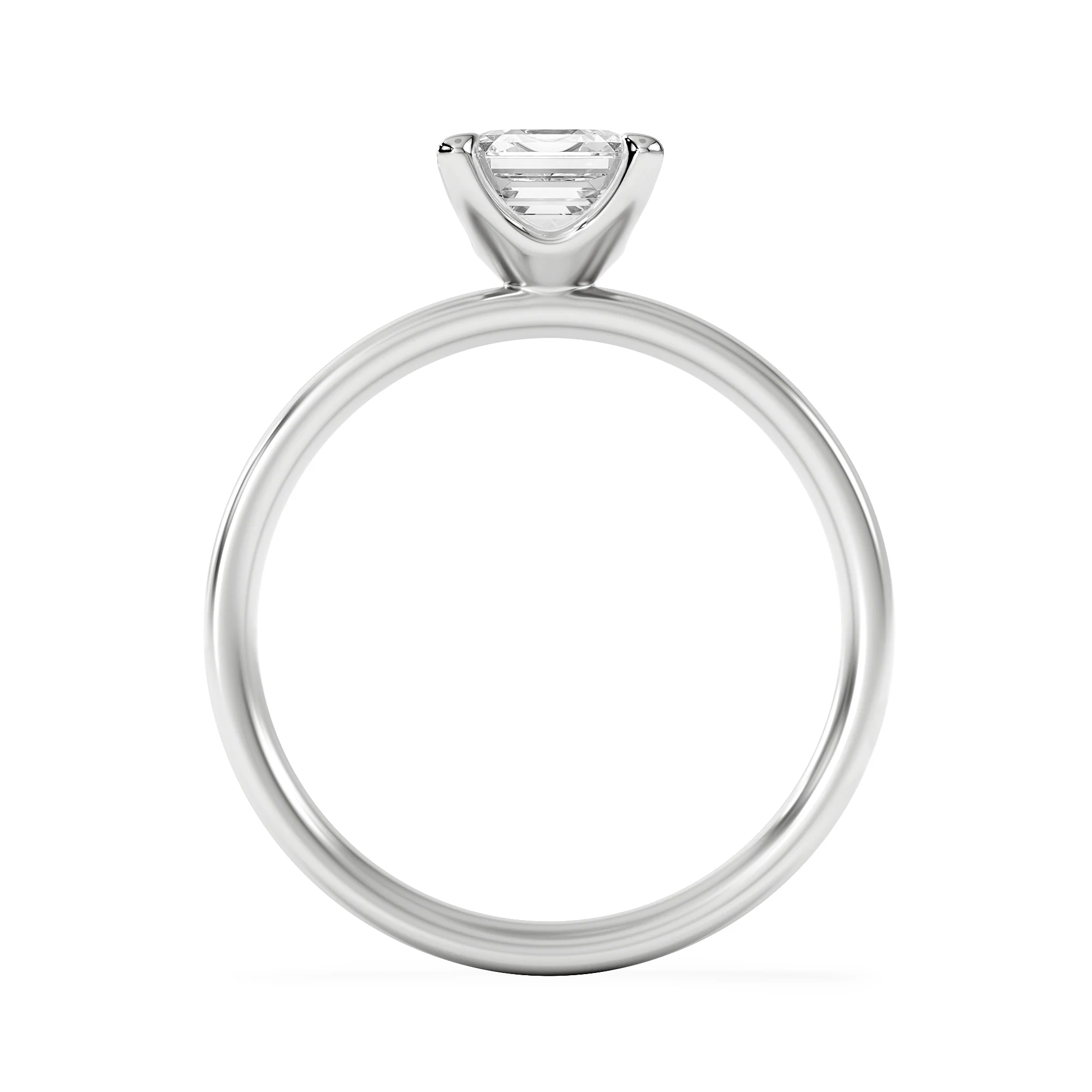 Origin 1.00ct Asscher Cut Lab Diamond Solitaire Engagement Ring in 18K White Gold - Image 3