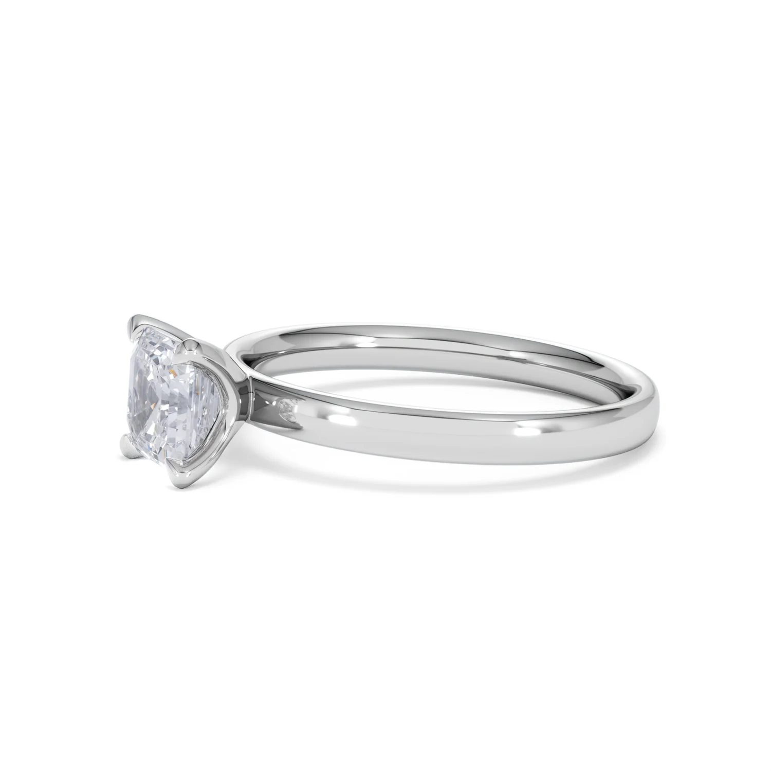 Origin 1.00ct Asscher Cut Lab Diamond Solitaire Engagement Ring in 18K White Gold - Image 74