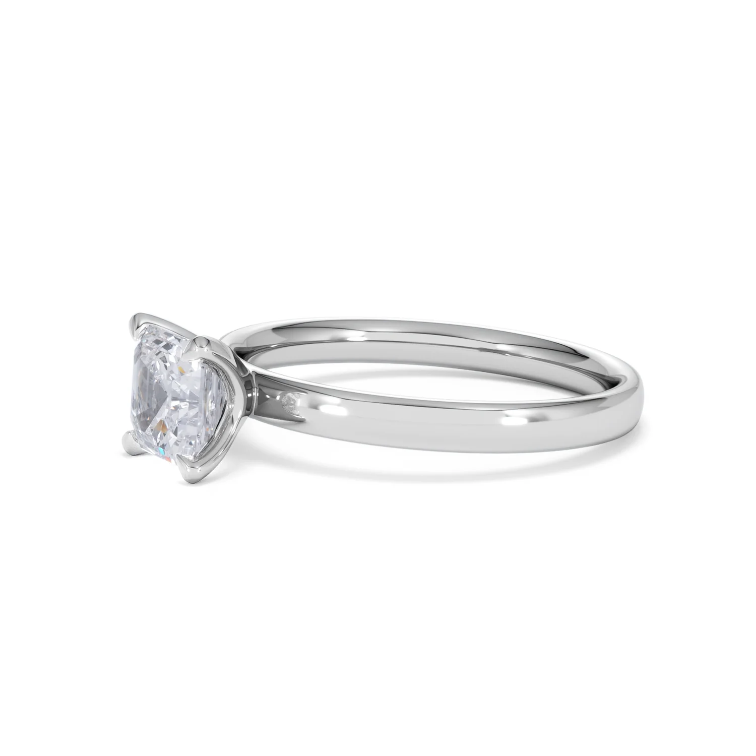 Origin 1.00ct Asscher Cut Lab Diamond Solitaire Engagement Ring in 18K White Gold - Image 75