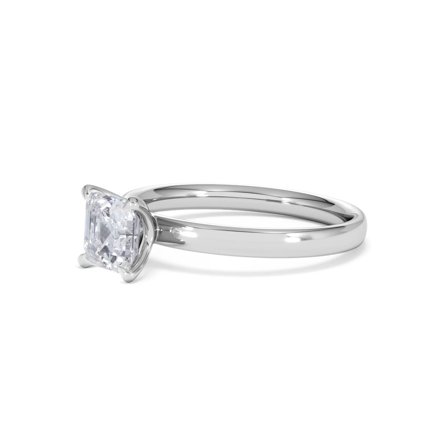 Origin 1.00ct Asscher Cut Lab Diamond Solitaire Engagement Ring in 18K White Gold - Image 77