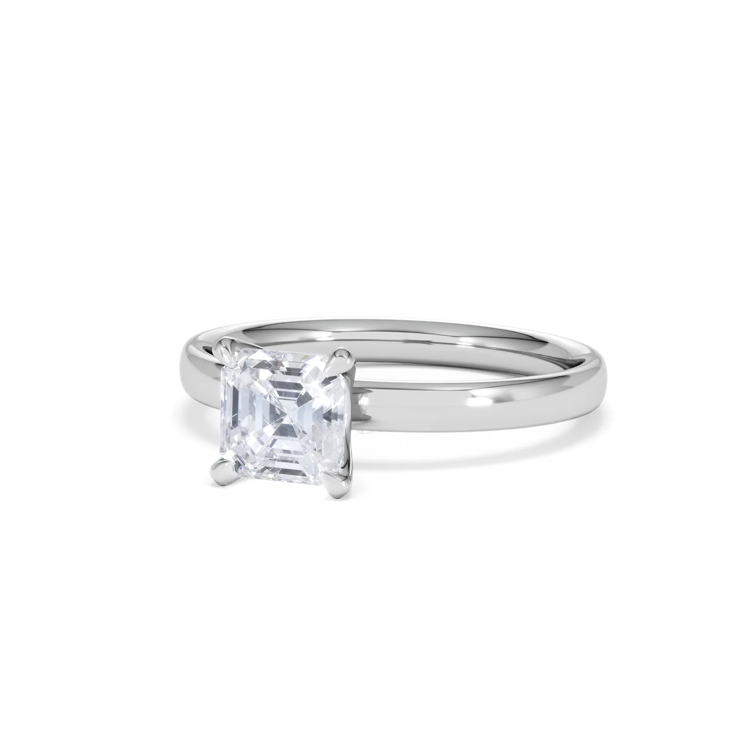 Origin 1.00ct Asscher Cut Lab Diamond Solitaire Engagement Ring in 18K White Gold - Image 83