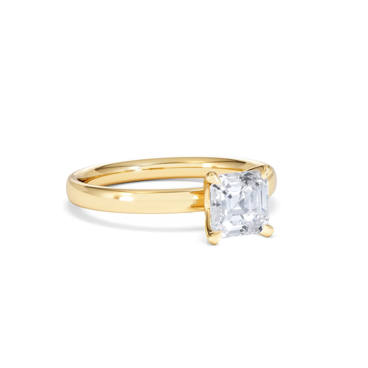 Origin 1.00ct Asscher Cut Lab Diamond Solitaire Engagement Ring in 18K Yellow Gold - Image 13